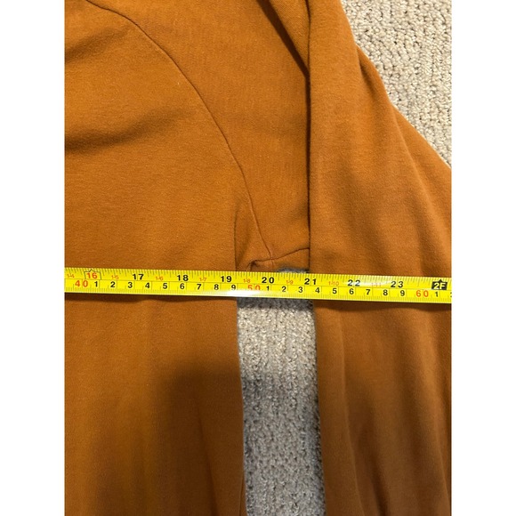 Pact Womens Organic Cotton Henley V-Neck Sweatshirt Rust Orange Long Sleeve L - Picture 6 of 6